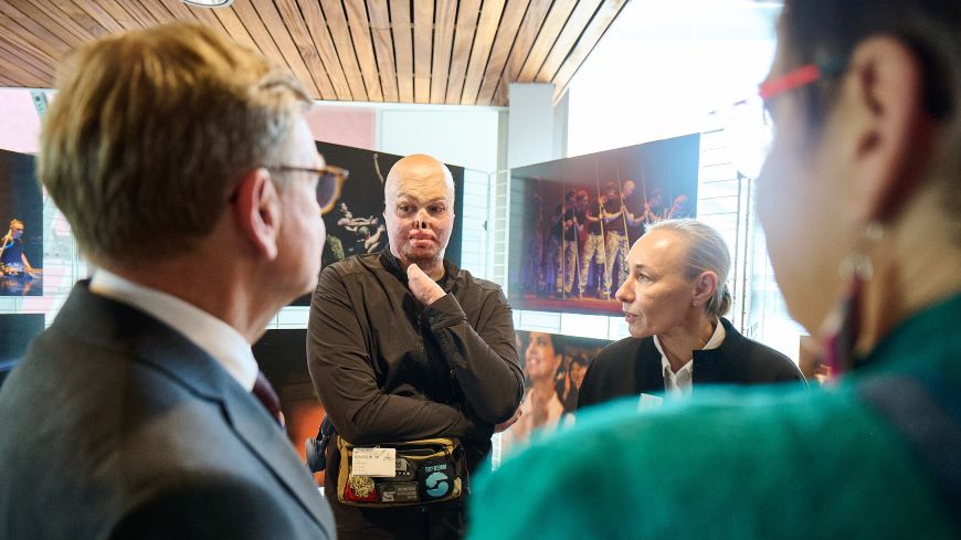 German Foreign Minister Johann Wadephul and Parliamentary Assembly President Petra Bayr meet with Ukrainian war veterans in Strasbourg