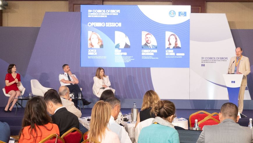 Hugh Chetwynd of the Council of Europe speaking at the conference, where the gender-specific dimension of prison and probation sentences were discussed