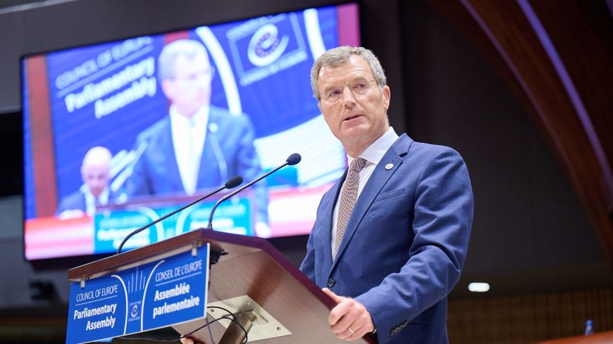 Monaco Minister of State Christophe Mirmand addresses the Parliamentary Assembly