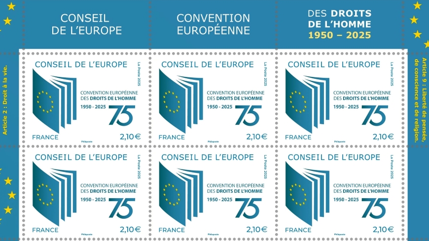 La France célèbre les 75 ans de la Convention européenne des droits de l’Homme en lançant un timbre