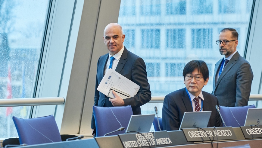 Secretary General Berset arriving at the Committee of Ministers