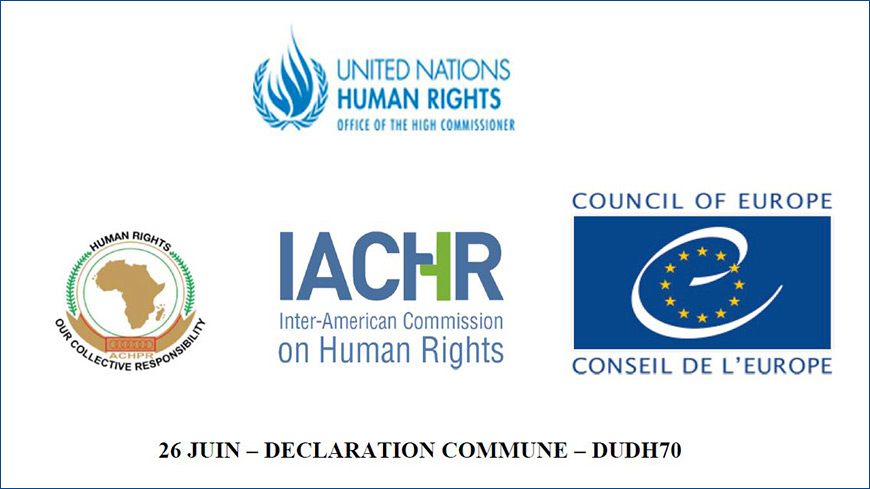 Déclaration commune à l’occasion de la « Journée Internationale des Nations Unies pour le Soutien aux Victimes de la Torture »