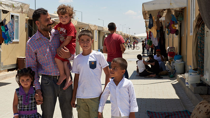 Centre de réfugiés à la frontière syrienne