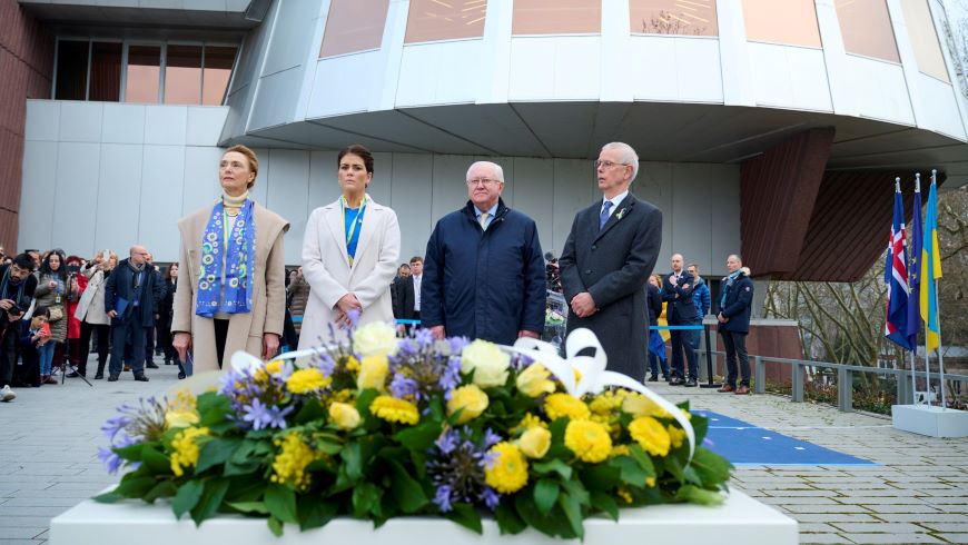 Zeremonie des Europarates anlässlich des ersten Jahrestags der russischen Aggression gegen die Ukraine