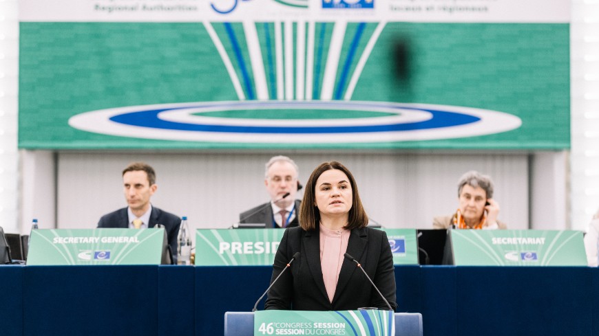 Sviatlana Tsikhanouskaya demande au Congrès de soutenir la démocratie au Bélarus