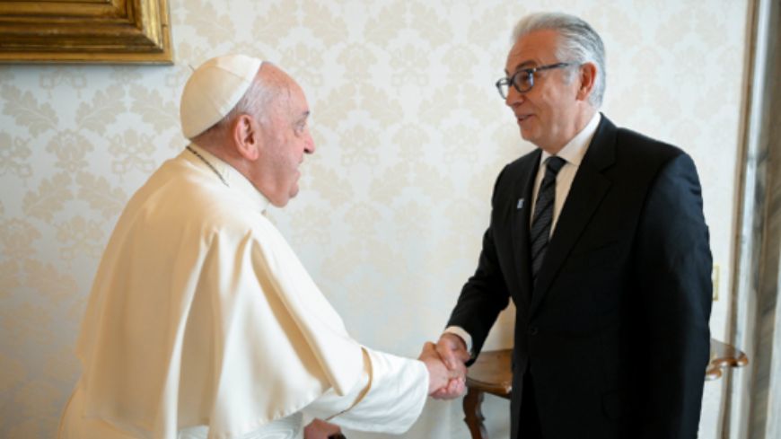 Le Pape François reçoit le Président de l'Assemblée parlementaire, Theodoros Rousopoulos en audience privée