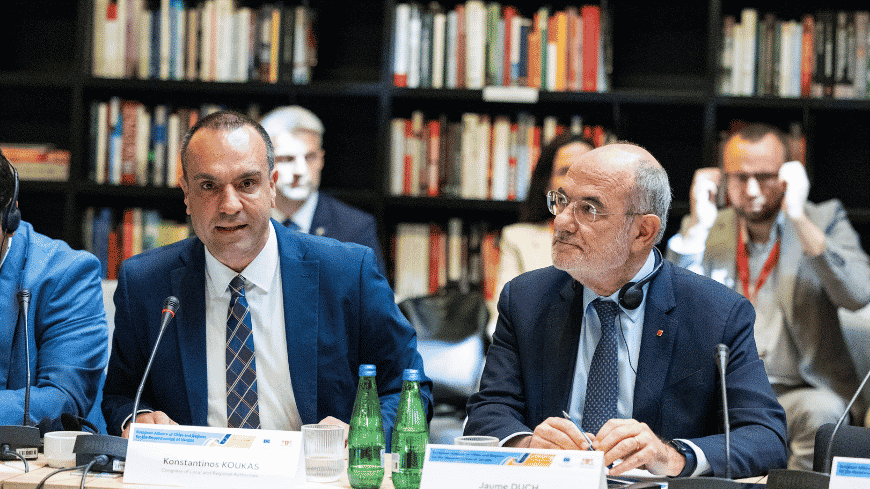 Konstantinos Koukas (left) Congress Vice President, is a former Mayor of Mykonos, Greece