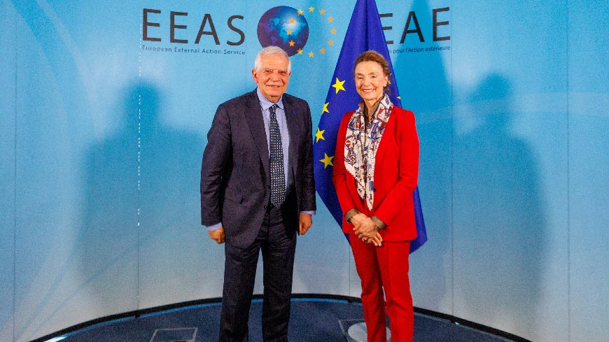 La Secrétaire Générale rencontre le Haut représentant de l’UE pour les affaires étrangères et la politique de sécurité