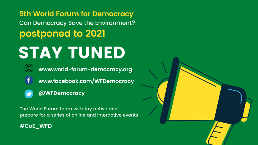 9th World Forum for Democracy is postponed