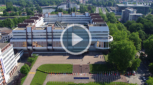 Aerial views of Council of Europe and and views of Strasbourg