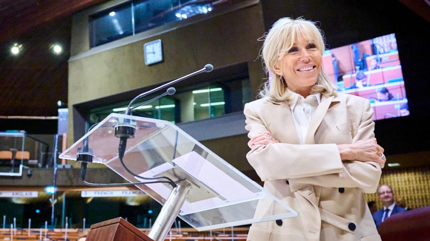Brigitte Macron, guest of honour at the first forum for secondary school pupils
