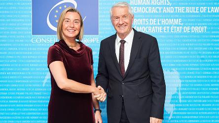 Rencontre du Secrétaire Général Thorbjørn Jagland avec Federica Mogherini, Haute Représentante de l’UE pour les Affaires étrangères et la Politique de sécurité
