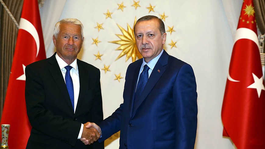 Thorbjørn Jagland and President Recep Tayyip Erdoğan