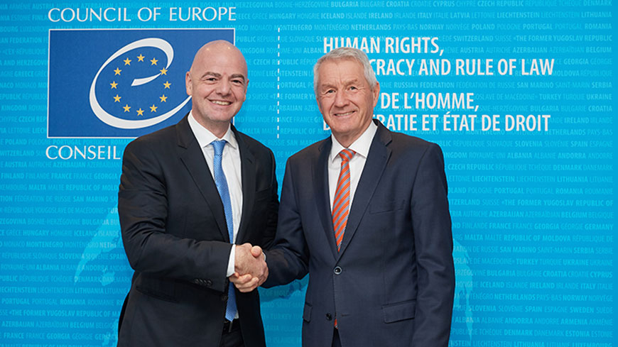 Gianni Infantino and Thorbjørn Jagland