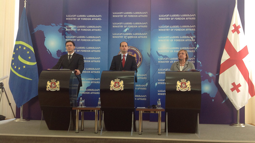 Daniel Mitov, Mikheil Janelidze and Gabriella Battaini-Dragoni, Tbilisi