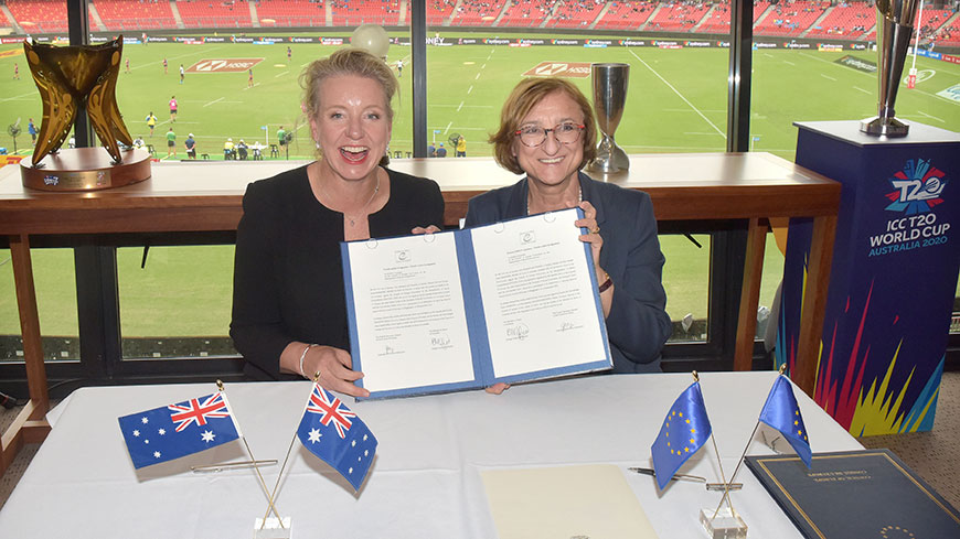 Bridget McKenzie et Gabriella Battaini-Dragoni. Photo: Australian Government