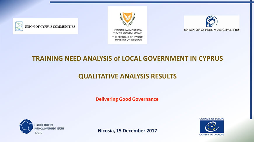 Results of the Training Need Analysis of Local Government in Cyprus