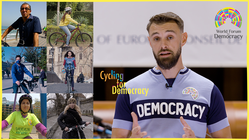 “Cycling for Democracy” or hitting the road in pursuit of original initiatives that help answer the question “Can democracy save the environment?”