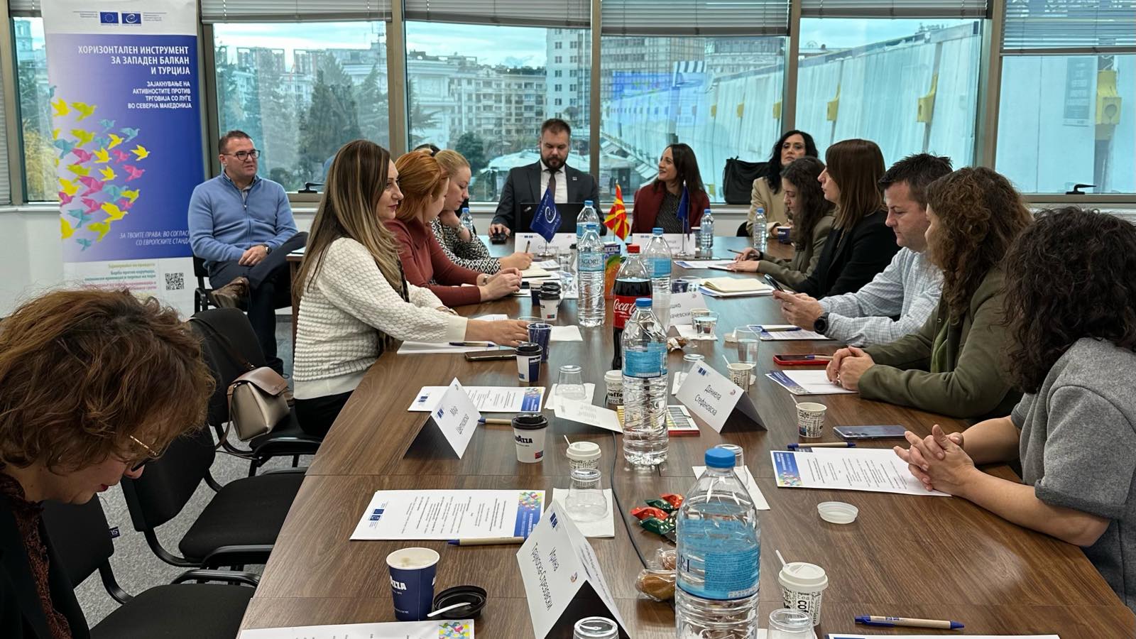 Beneficiaries and partners of the anti-trafficking action in North Macedonia discuss key milestones