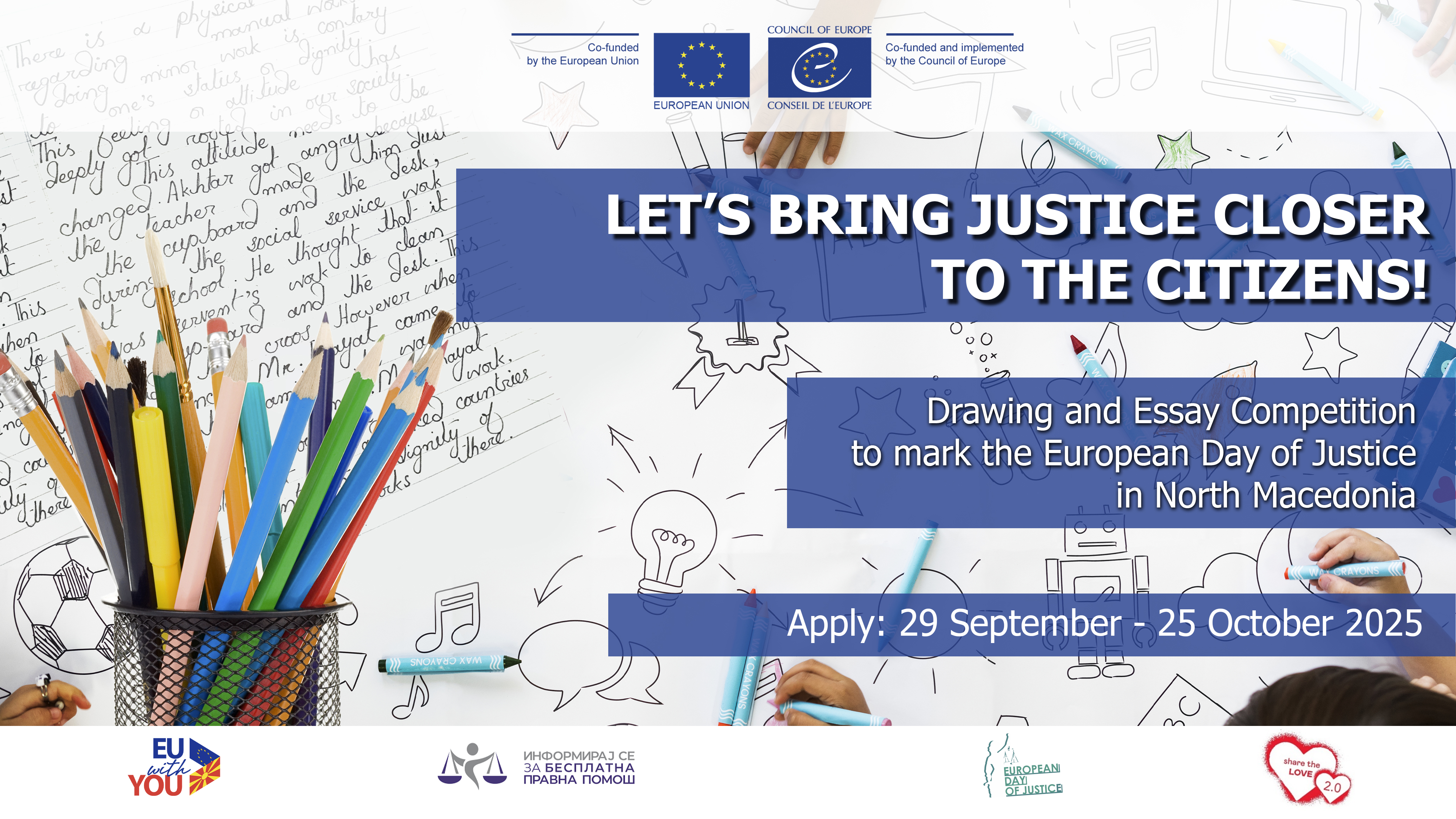 Youth invited to share their vision on justice and equality in drawing and essay competition