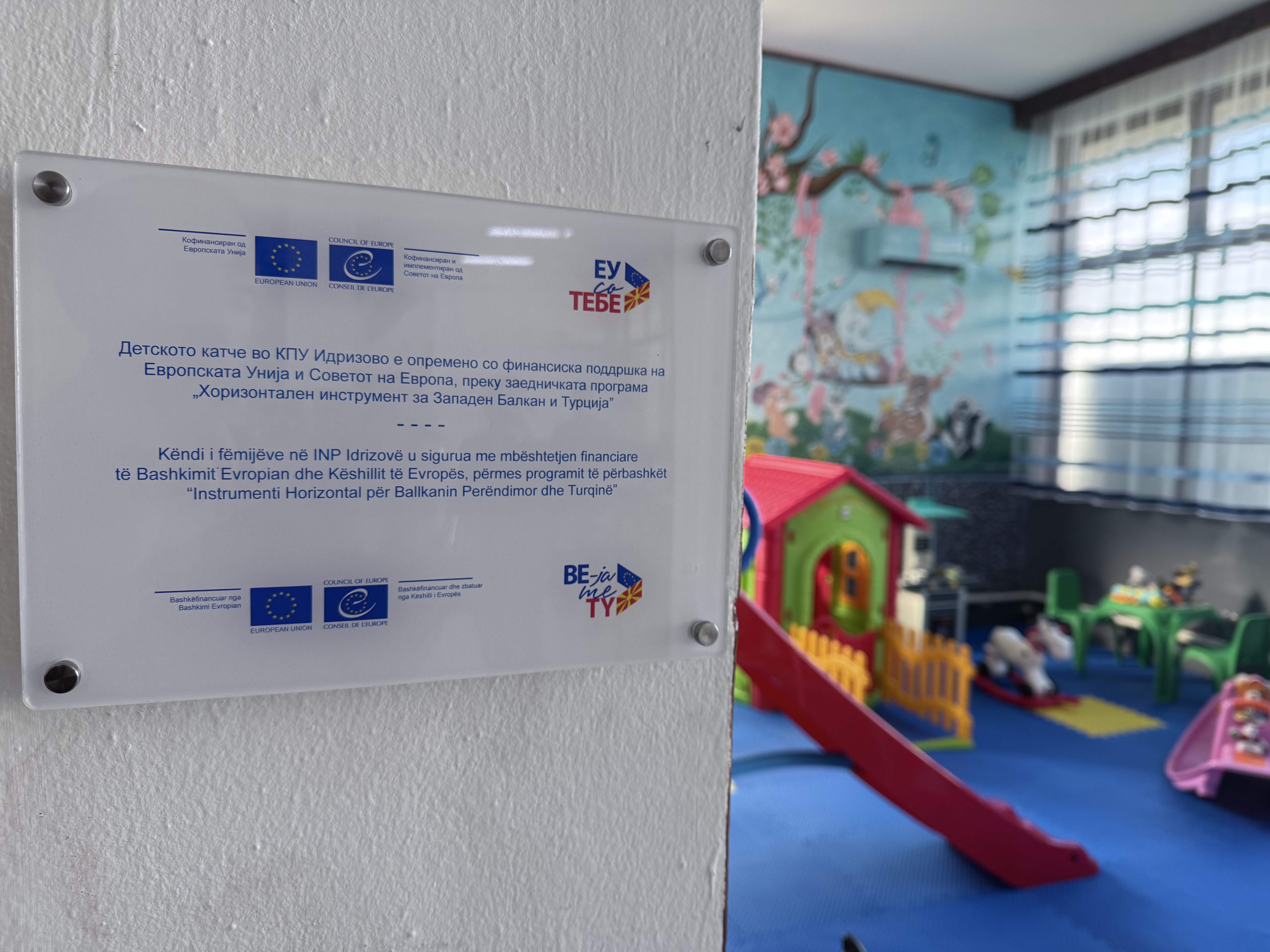 Children’s corner supported by the EU and the Council of Europe inaugurated in Idrizovo Prison