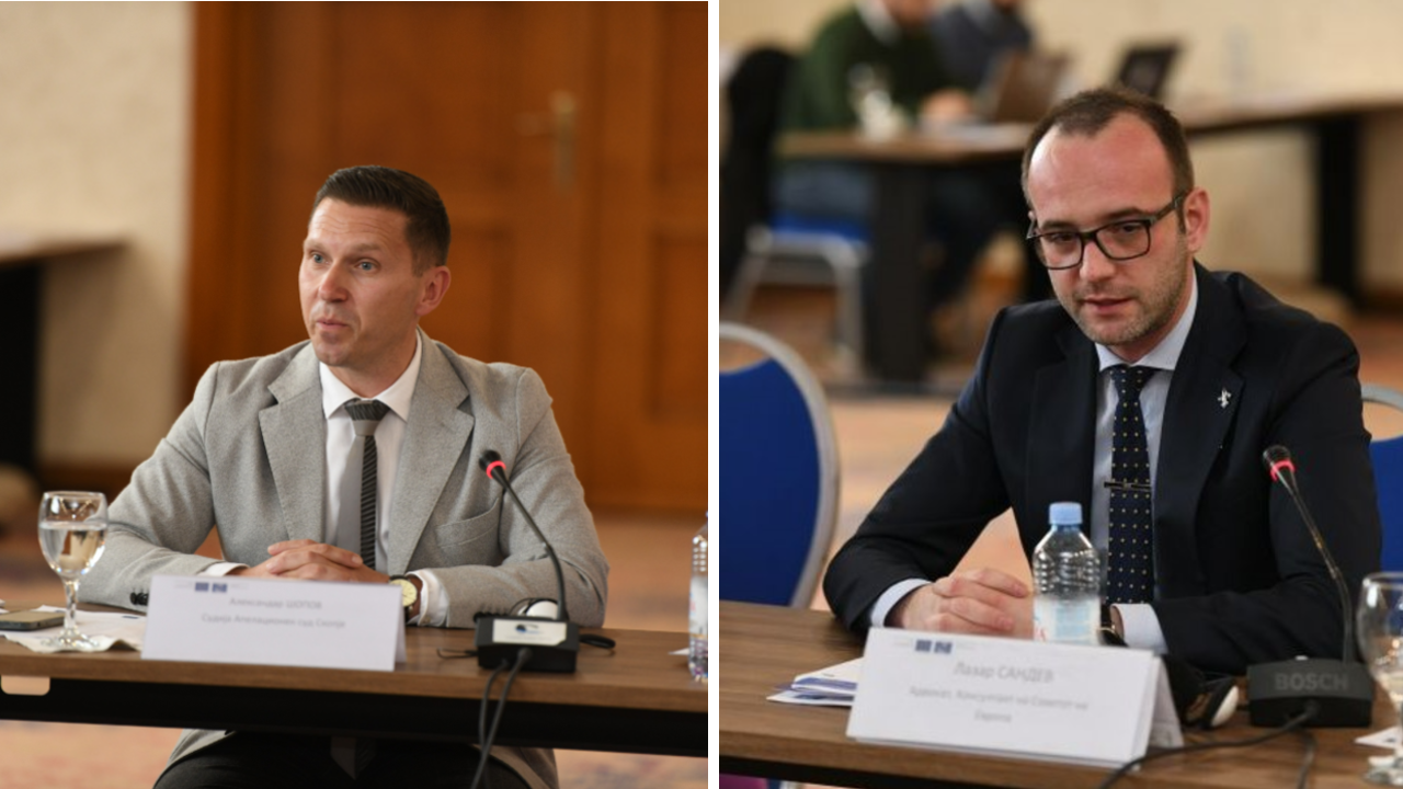 Judge Aleksandar Shopov from the Appellate Court in Skopje and Lazar Sandev, lawyer from Skopje