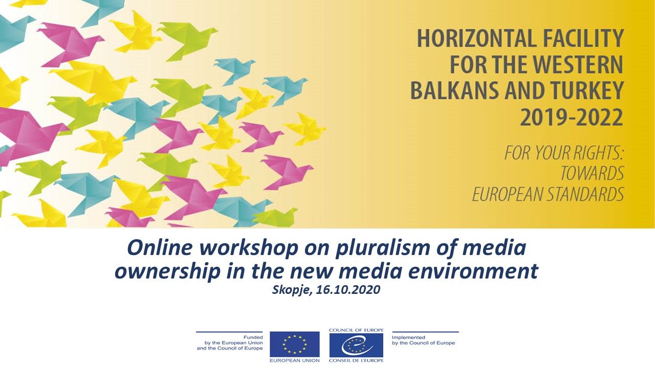 Pluralism of media ownership in the new media environment – online workshop with the media regulatory authority in North Macedonia