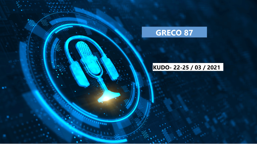 87th Plenary Meeting of GRECO (22-25 March 2021)