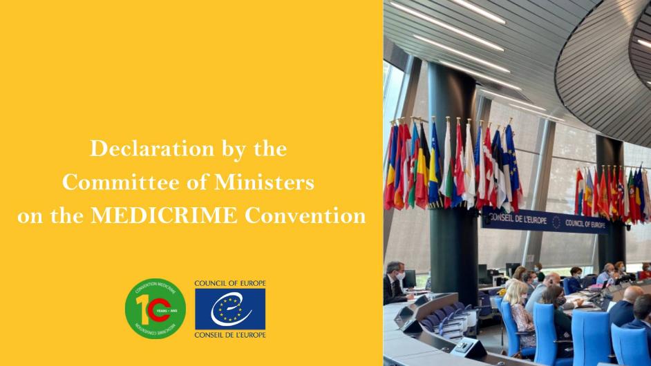 Council of Europe Committee of Ministers Declaration on the MEDICRIME Convention