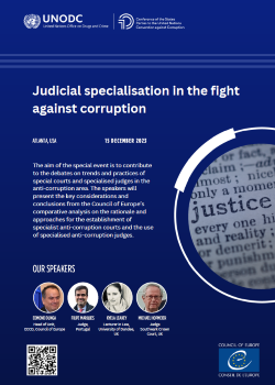 CoSP 10 : Join the Council of Europe special event on judicial specialisation in the fight against corruption