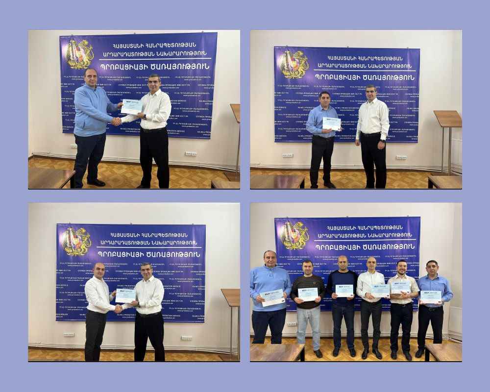 Certificates on the HELP course on Alternative measures to Detention in Armenia were handed to the participants