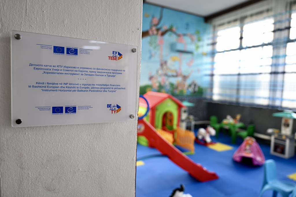 Children’s corner supported by the EU and the Council of Europe inaugurated in Idrizovo Prison