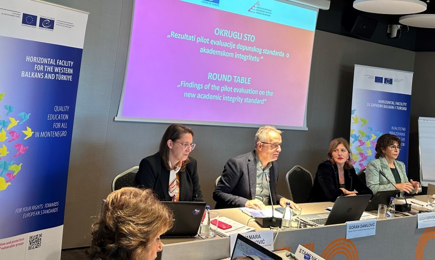 Evaluation on the New Academic Integrity Standard discussed at roundtable in Podgorica