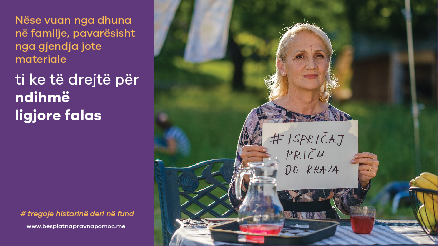 Informacije o besplatnoj pravnoj pomoći za žrtve nasilja u porodici u Crnoj Gori dostupne i na albanskom jeziku