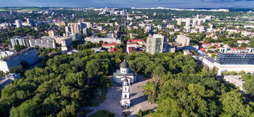 Chisinau - erial view of the central park 