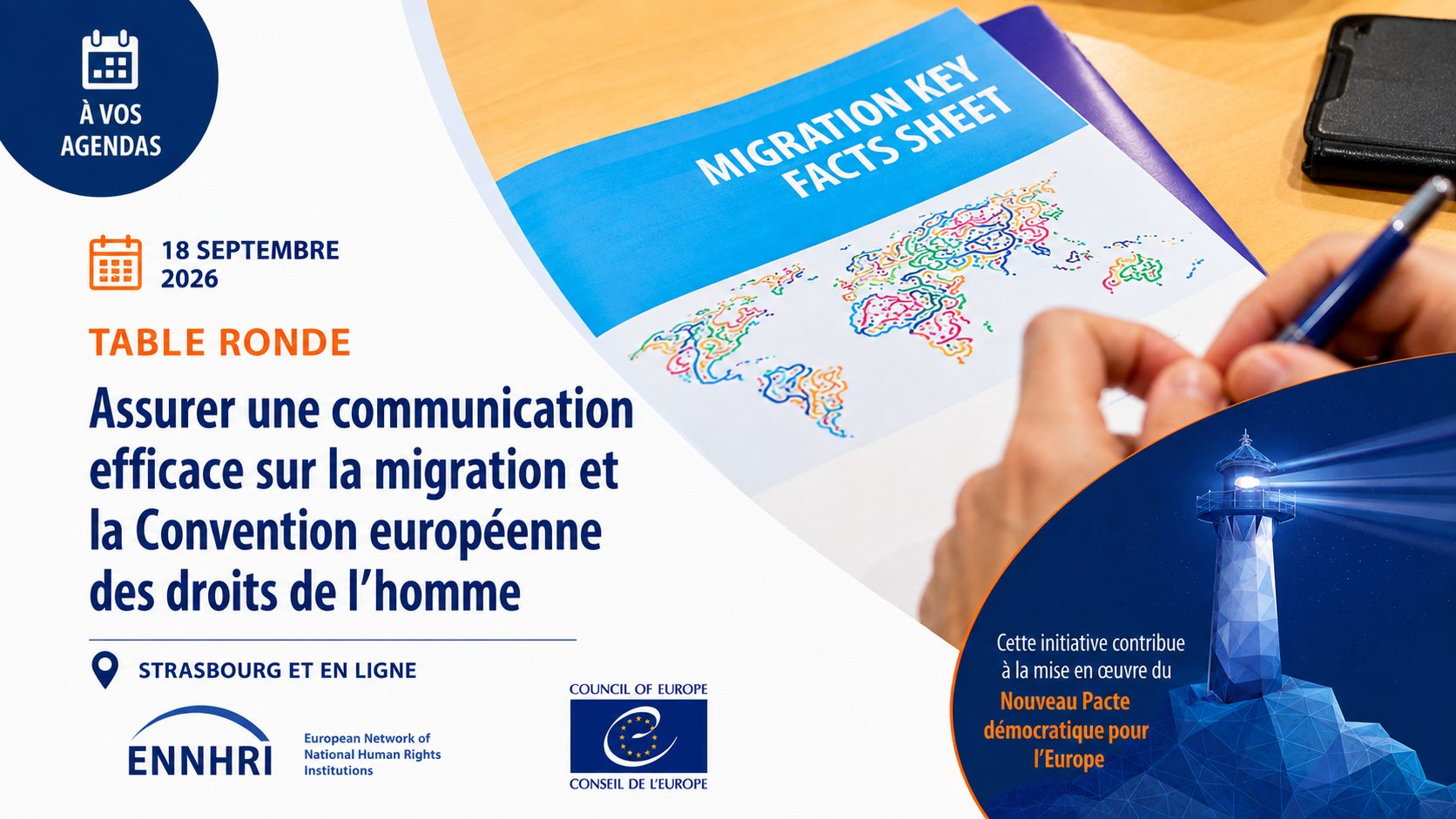 À vos agendas – Table ronde : Assurer une communication efficace sur la migration et la Convention européenne des droits de l’homme