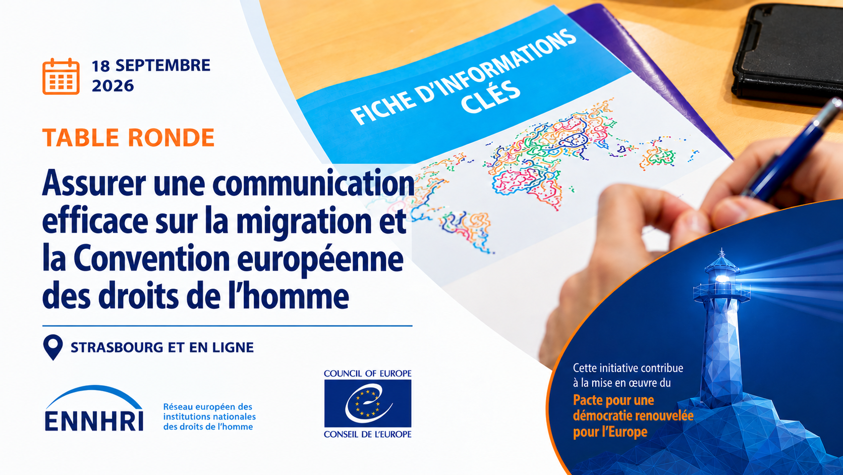 Plus de 300 participants inscrits à la table ronde : Assurer une communication efficace sur la migration et la Convention européenne des droits de l’homme