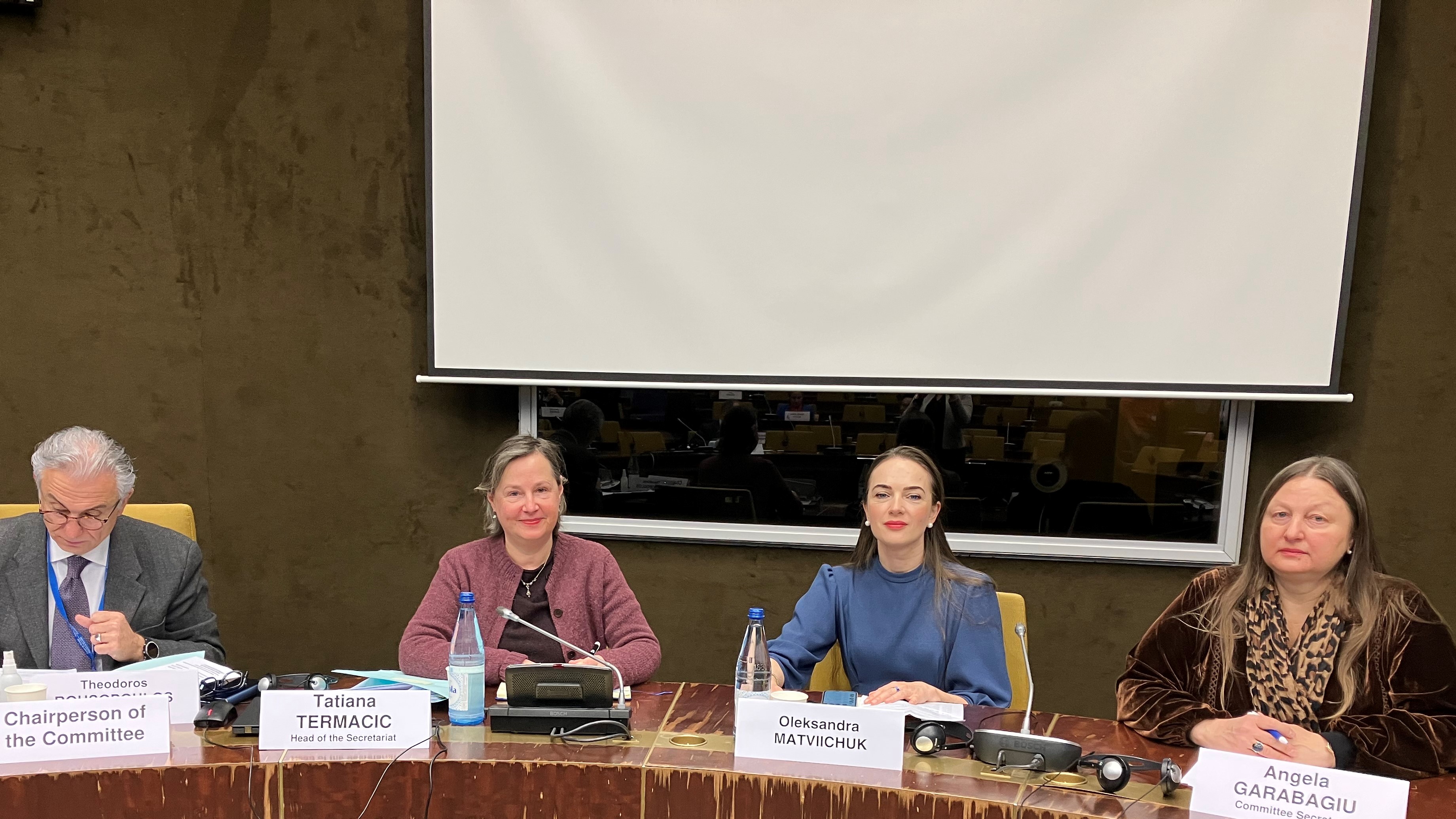 Nobel Peace Prize laureate Oleksandra Matviichuk addresses PACE Migration Committee