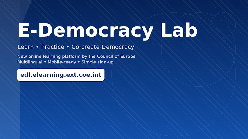 Council of Europe launches the E-Democracy Lab online learning platform