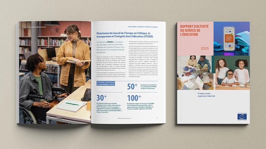 NEW PUBLICATIONS - Activity Report and Publications Catalogue 2025 of the Council of Europe’s Education Department – French versions
