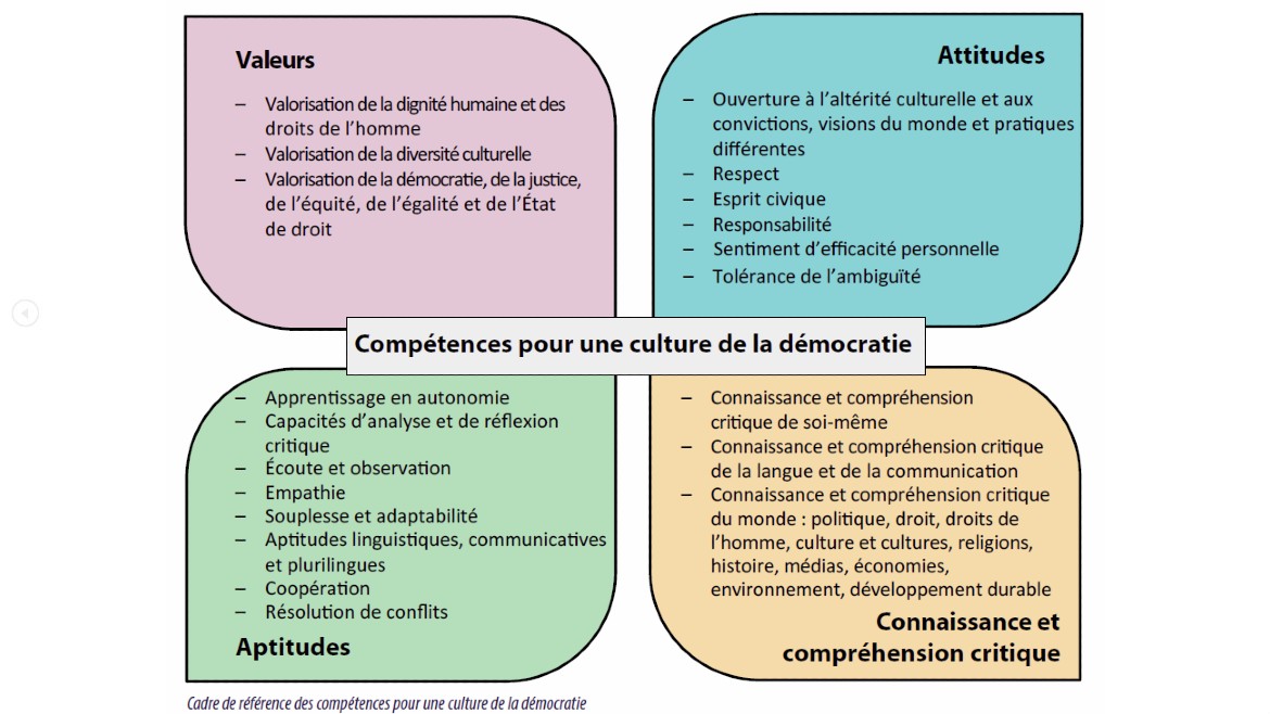 Les 20 compétences incluses dans le modèle de compétences