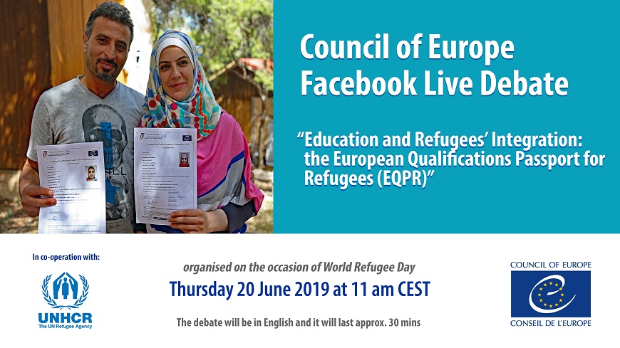 Prochainement: Débat en direct sur Facebook sur le Passeport européen des qualifications des réfugiés