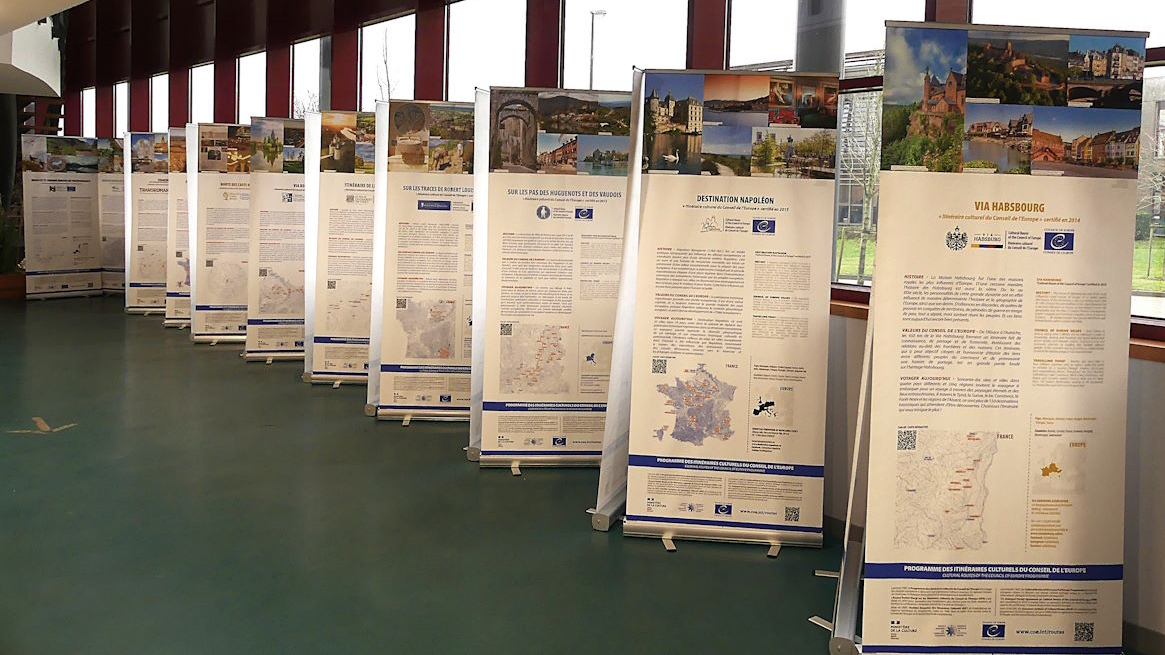 An itinerant exhibition showcasing the Cultural Routes of the Council of Europe across France in 2026