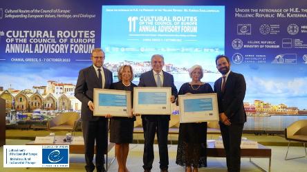 Certification Ceremony held during the Annual Advisory Forum in Chania, Greece: European Fairy Tale Route, Historic Cafés Route and Women Writers Route