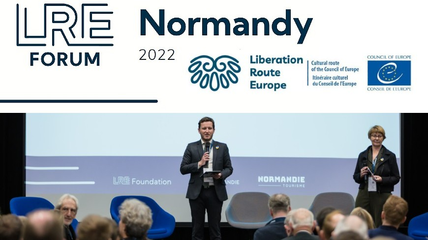 Moderators Rémi PRAUD, LRE Foundation Managing Director, and Sandrine Fanget (right), Deputy Director Department of Economy, Higher Education, Tourism, Research and Innovation, Normandy Region, at the start of the LRE Conference on 4 April