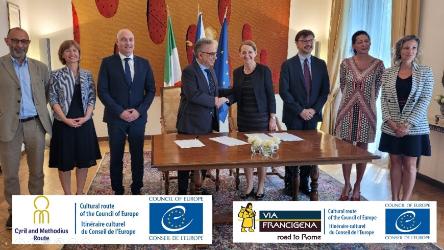 Route de Cyrille et Méthode et Via Francigena : Signature d'un mémorandum de coopération