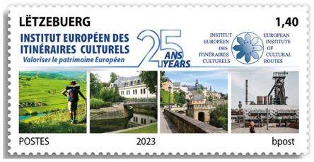 Luxembourg: the Post of the Grand-Duchy of Luxembourg launches a stamp to commemorate the 25th anniversary of the European Institute of Cultural Routes