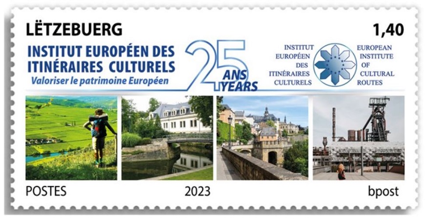 Luxembourg : la Poste du Grand-Duché de Luxembourg lance un timbre pour commémorer le 25e anniversaire de l'Institut européen des itinéraires culturels