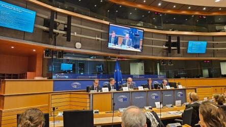 The Secretariat of the Cultural Routes of the Council of Europe programme attends a conference in the European Parliament, Brussels