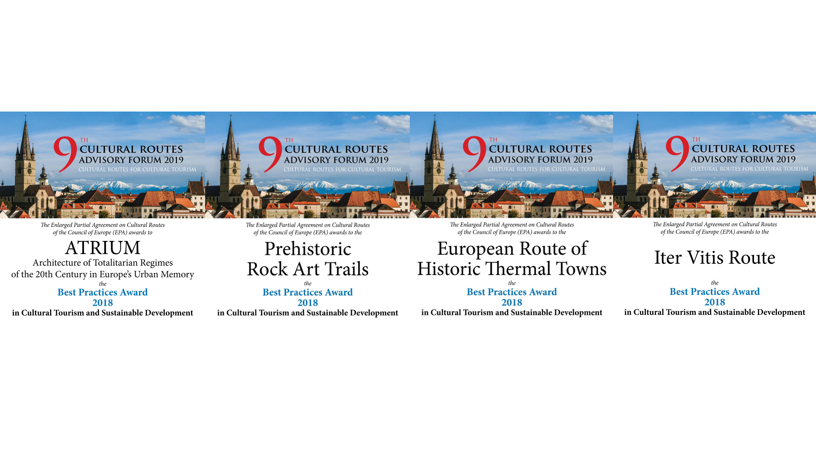 2018 Awards for Cultural Tourism go to 4 Cultural Routes of the Council of Europe (9th Annual Advisory Forum, Sibiu, Romania)